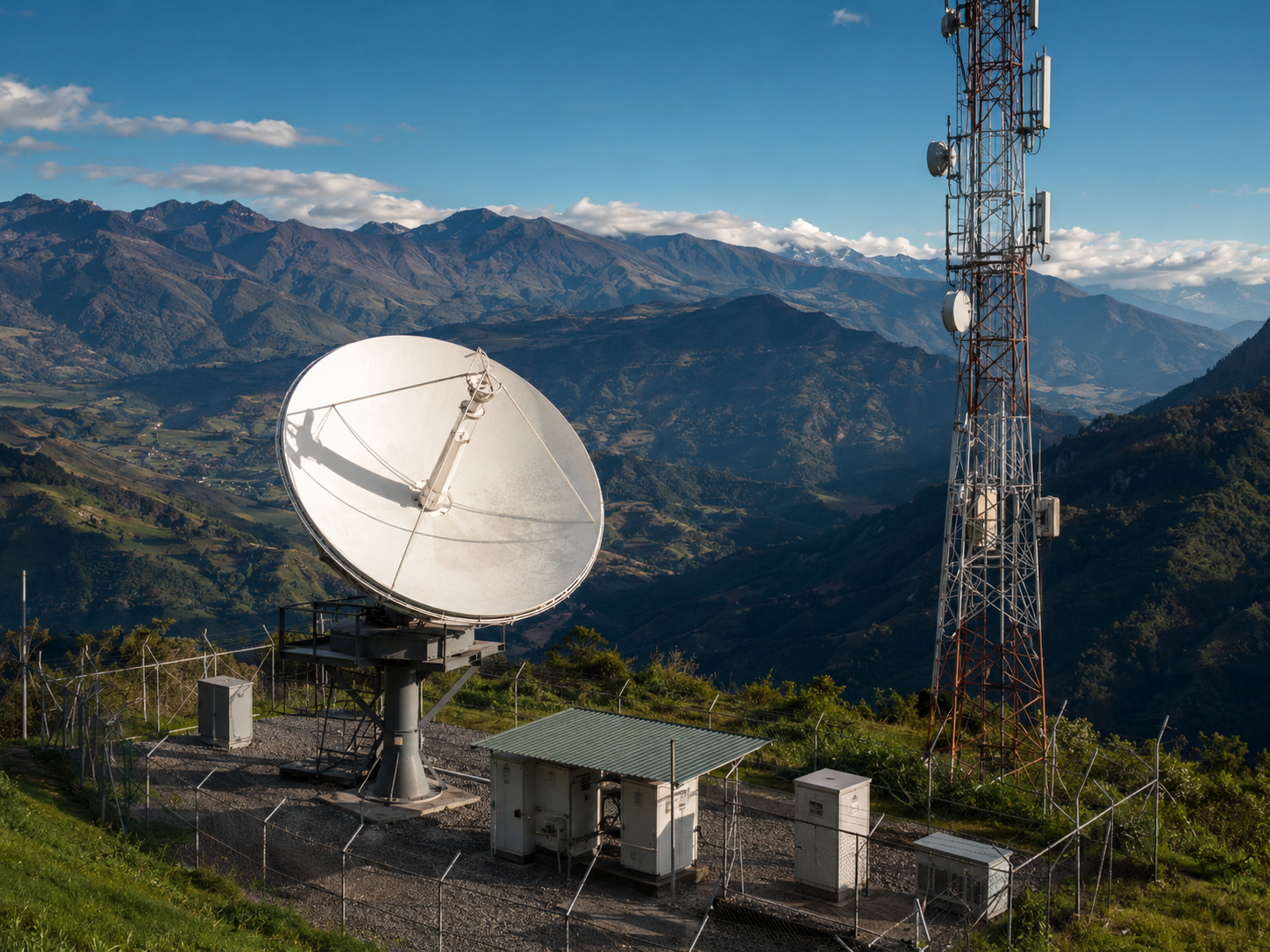 Antena satelital de ECOMIL instalada en una operación de alta exigencia